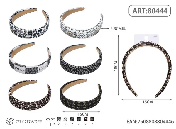 Diadema acolchada con estampado de letras
