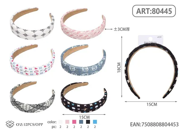 Diadema acolchada con estampado de logos