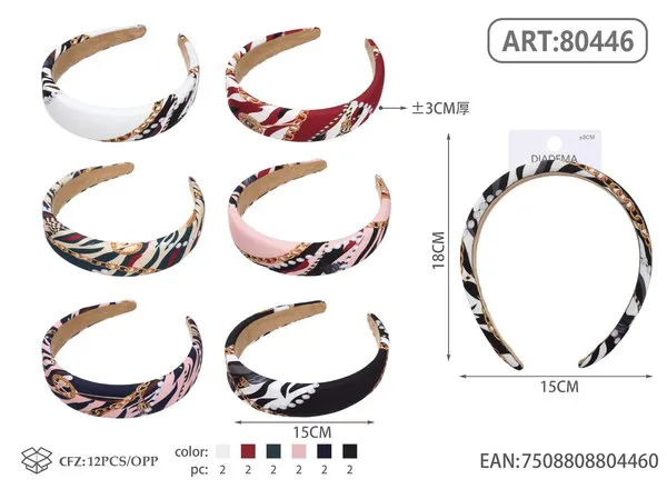 Diadema acolchada con estampado de cadenas