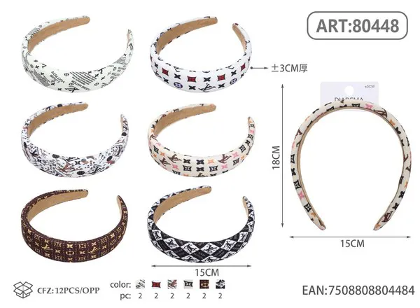 Diadema acolchada con estampado de monograma
