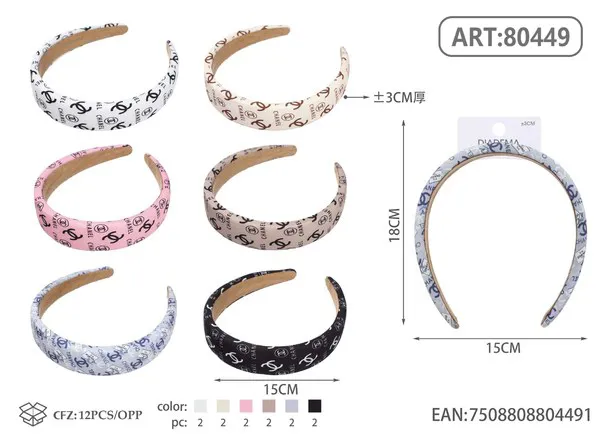 Diadema acolchada con estampado de logos