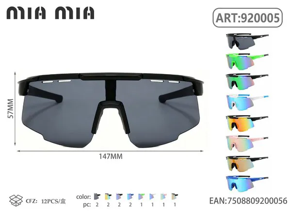 Gafas de sol deportivas con montura negra