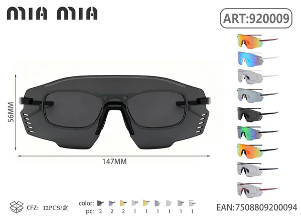 Gafas de sol deportivas con montura negra