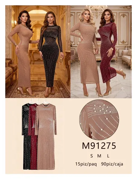 Vestido largo con pedrería