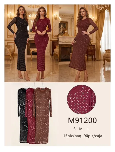Vestido largo con pedrería