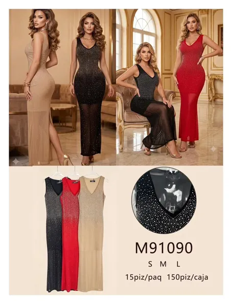 Vestido largo con pedrería
