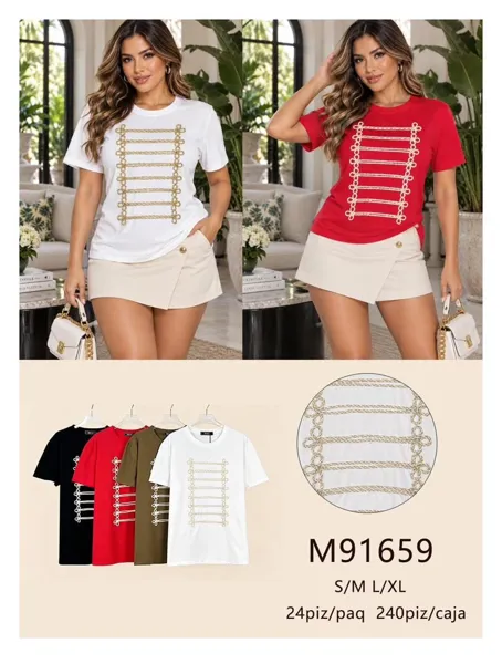 Playera con estampado de cadenas