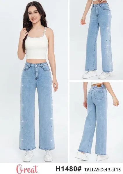 Jeans con pedrería