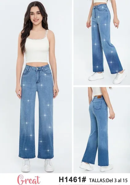 Jeans de mezclilla con destellos