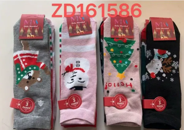 Calcetines tobilleros navideños para mujer