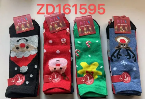 Calcetines navideños de Santa Claus para mujer