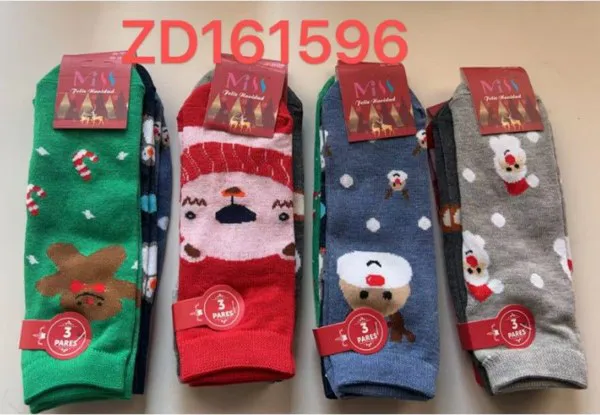 Calcetines tobilleros navideños para mujer