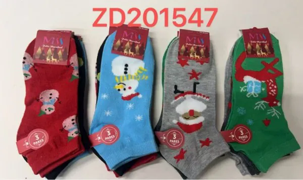 Calcetines tobilleros navideños para mujer