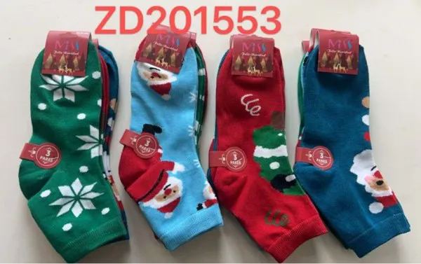 Calcetines tobilleros navideños con estampado de Santa