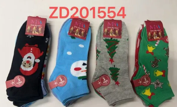 Calcetines tobilleros navideños para mujer