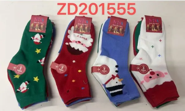 Calcetines tobilleros navideños con estampado de Santa