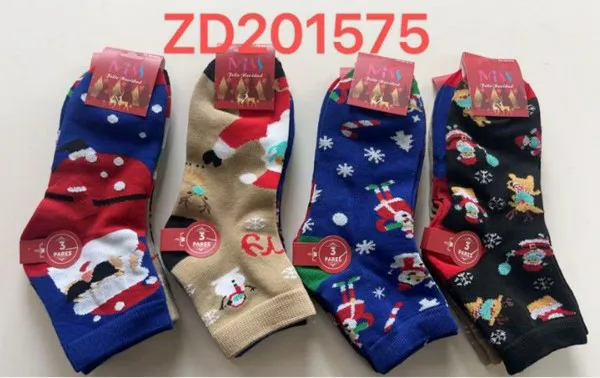 Calcetines navideños con estampado de Santa
