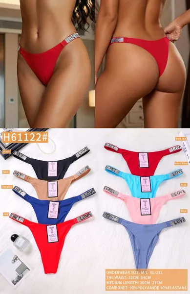 Tanga con tiras de letras