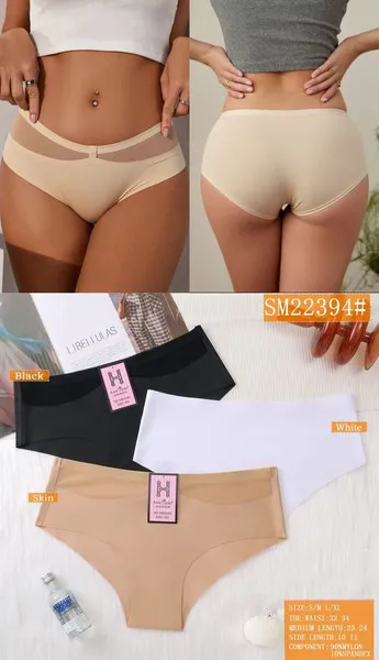 Pantaleta sin costuras con malla