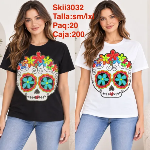 Playera con diseño de calavera