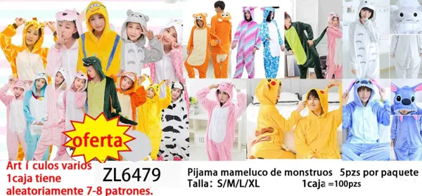 Pijama mameluco de monstruos