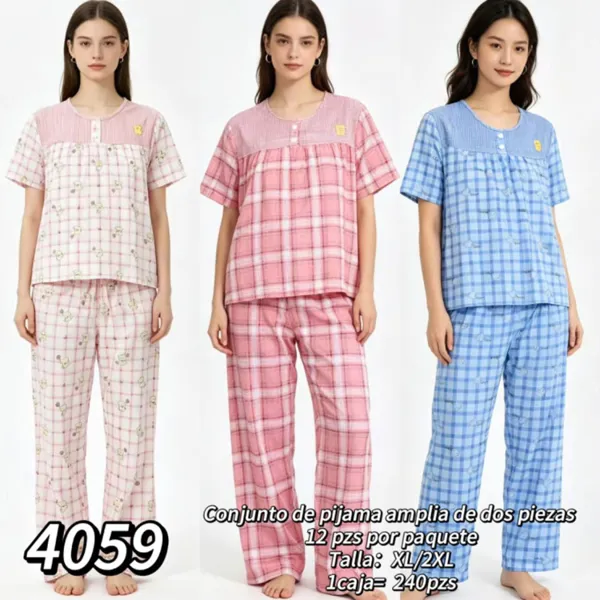 Conjunto de pijama amplia de dos piezas