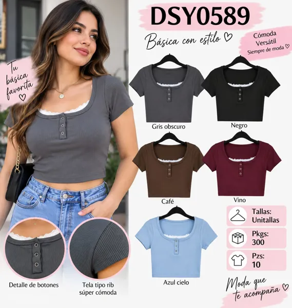 Crop top con botones