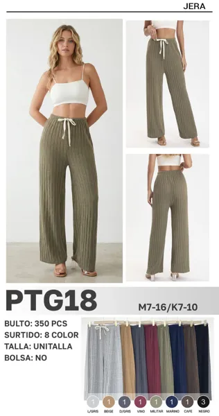 Pantalones de punto acanalados-PTG18