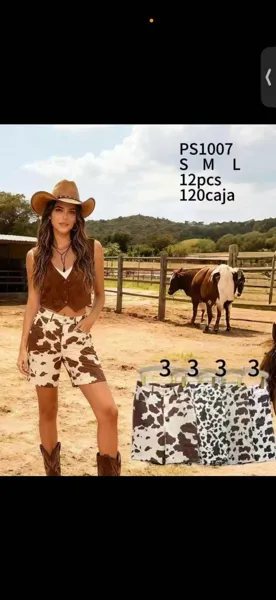 Shorts estampados de vaca