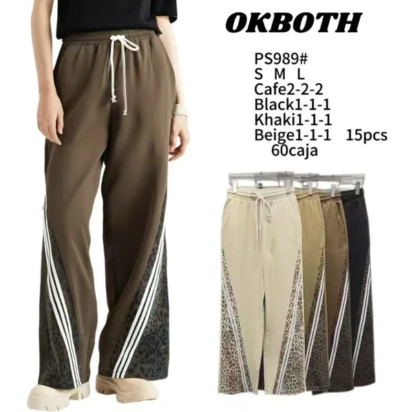 Pantalones anchos con estampado lateral