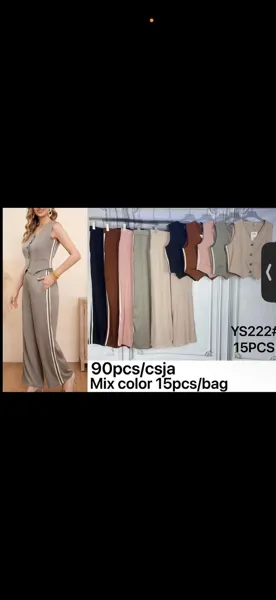 Conjunto de Chaleco y Pantalón de Pierna Ancha-YS222