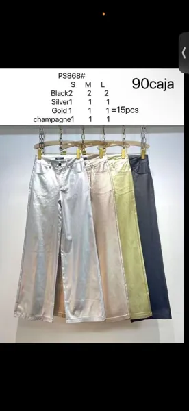 Pantalones Anchos Brillantes-PS868