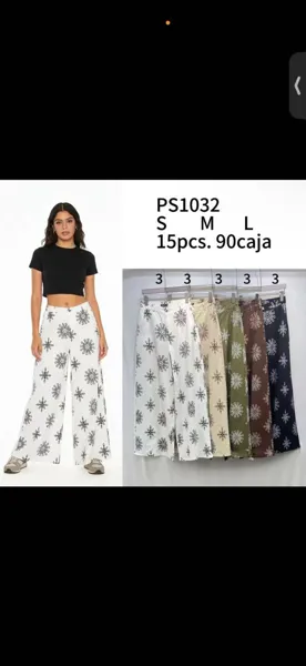 Pantalones estampados de pierna ancha