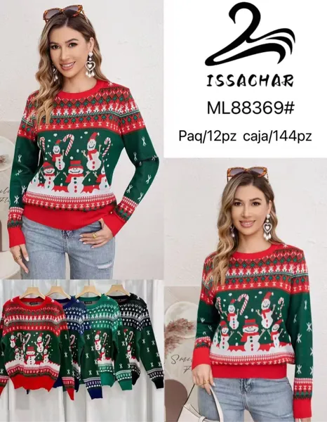 Suéter navideño de muñecos de nieve