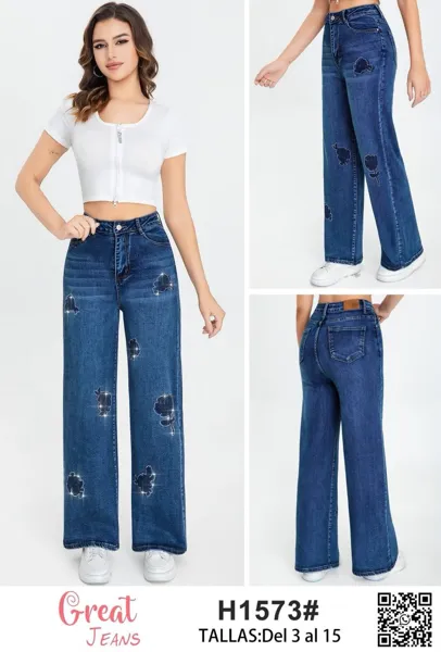 Jeans de mezclilla con aplicaciones