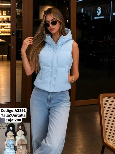 Chaleco acolchado con capucha
