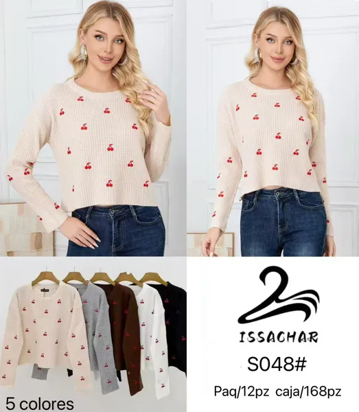Suéter con estampado de cerezas