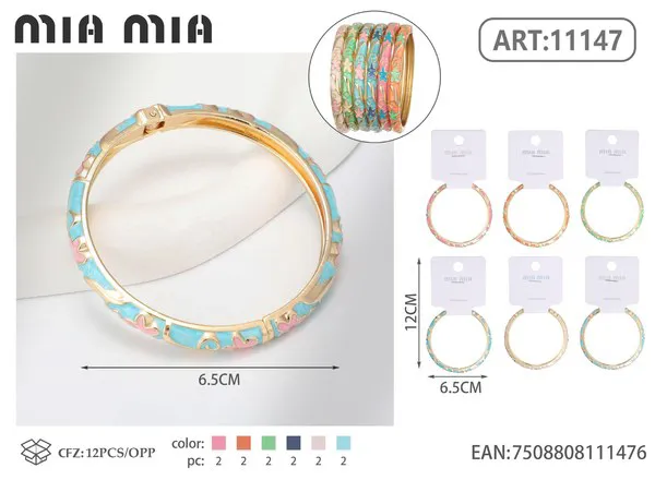 Brazalete esmaltado con estrellas