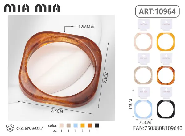 Brazalete cuadrado de resina