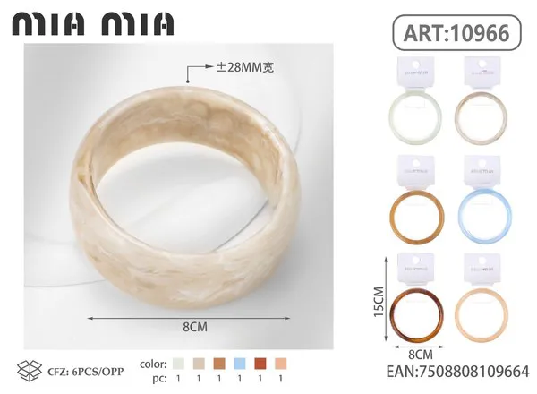 Brazalete ancho de resina marmoleada