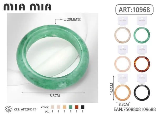Brazalete de resina verde jade