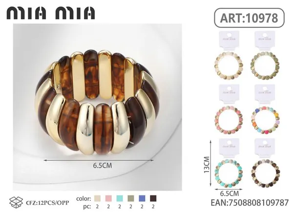 Pulsera elástica de resina ámbar