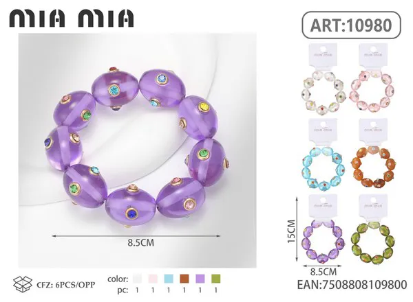 Pulsera de resina con cristales