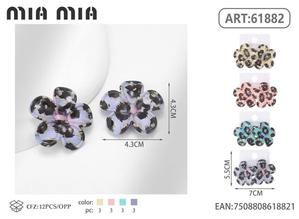 Aretes de flor estampado leopardo