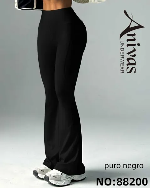 Pantalones acampanados de cintura alta-88200
