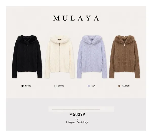 Chaqueta de punto con capucha y pelo