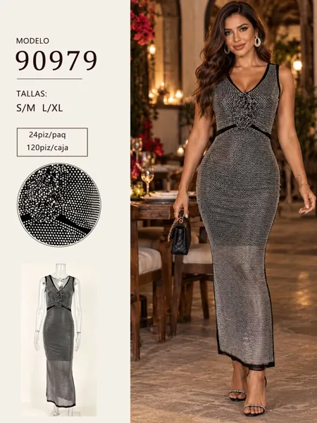 Vestido con pedrería