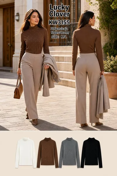 Blusa de cuello alto con puntos