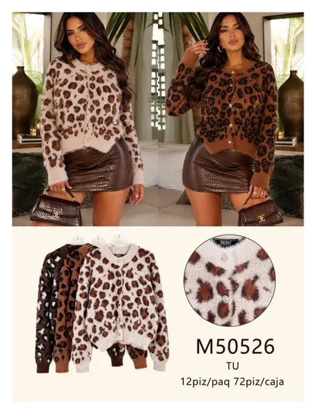 Cardigan estampado animal print