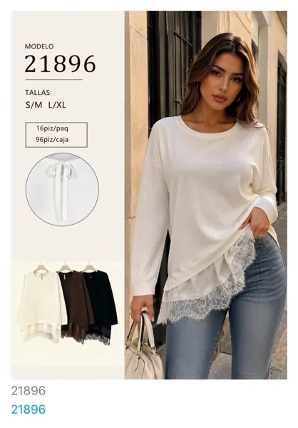 Blusa con encaje